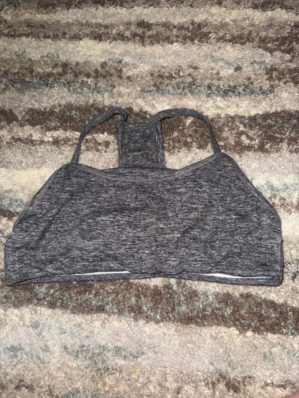 Sage Heathered Charcoal Racerback Sports Bralette